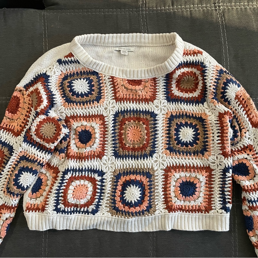 AE Crocheted Cropped Sweater